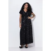 Ulla Popken Partykleid Abendkleid Pailletten Fransen V-Ausschnitt Halbarm