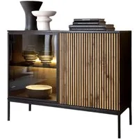 Compleo Kommode LINO (mit Fronten gefräst und gehärtetem Glas) Loft/Modern stil