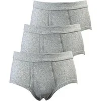 Toker Collection® Slip Herrenslip mit Eingriff klassischer Schnitt blau oder grau meliert (Packung, 3er Pack) weich und anschmiegsam