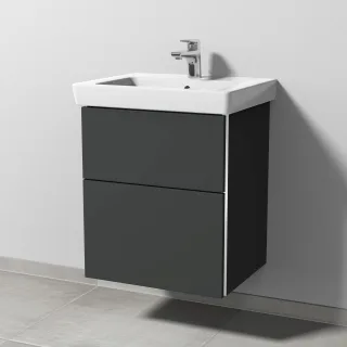 Sanipa 3way Waschtischunterbau zu Villeroy & Boch Subway 2.0 Waschtisch mit 2 Auszügen, Graphit-Matt BP6111B