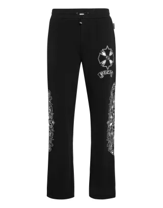 Embroidered Jogging Pants Chrome Crest