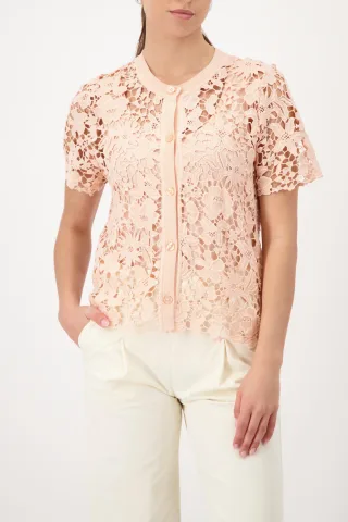 monari - Strickjacke mit Spitze summer peach - Gr. - 36