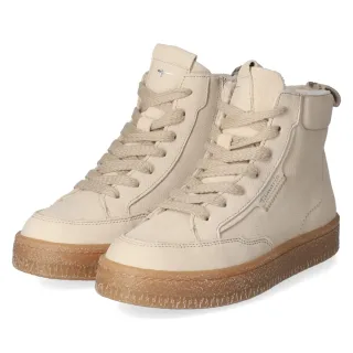 Tamaris Schnürstiefeletten - Gr. 36 - Beige - Rauleder