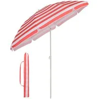 Sekey Sonnenschirm Ø 160 cm Balkonschirm Rund Strandschirm Sonnenschirm mit Schutzhülle, LxB: 160,00x160,00 cm, Neigungswinkel verstellbar, Höhe verstellbar, mit Tragetasche