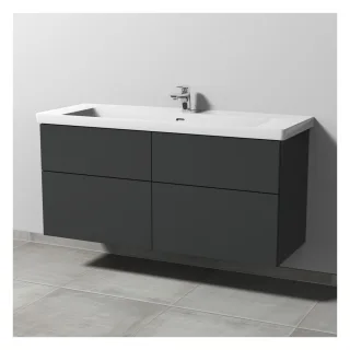 Sanipa 3way Waschtischunterbau zu Villeroy & Boch Subway 3.0 Waschtisch mit 4 Auszügen, Anthrazit-Ma SM85022