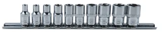 KS Tools 1/4" CHROMEplus Sechskant-Stecknuss-Satz, 10-tlg 4-13mm - 918.0620