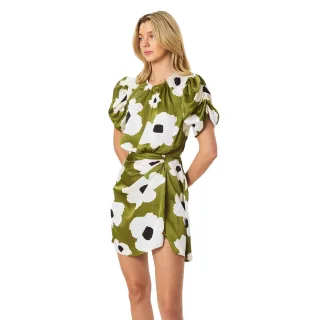 AX Paris - Minikleid für Damen, Geraffte Seite, Polyester, Abend (Oliv)