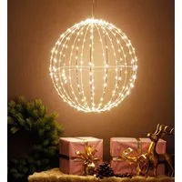 Arnusa LED Kugelleuchte Weihnachtsbeleuchtung 320 LED 50 cm Leuchtkugel mit Timer, Ein- Aus, LED fest integriert, warmweiß, zum Hängen oder Legen Dekoleuchte