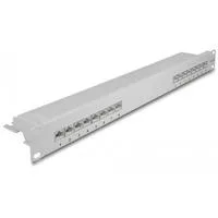 19" Patchpanel 16 Port Cat.6A grau, 1 HE