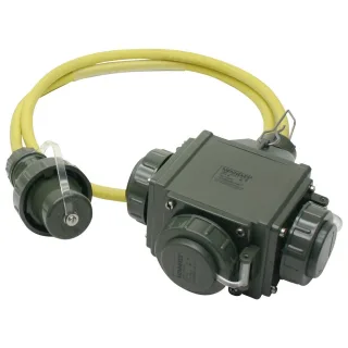 Dönges Dreifachverteiler THW-Version 230 V , 2,5 m, bronzegrün