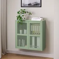 skølm Kommode Zephyr mit Push-to-open-Türen (Mintgrün, ohne Füße), Metallschrank hängend oder stehend montierbar, Sideboard