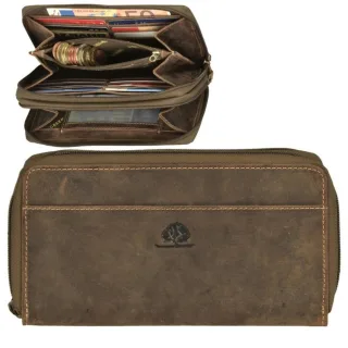 Greenburry Damen-Geldbörse Vintage RFID Handyfach | Leder antikbraun