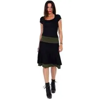 3Elfen A-Linien-Rock Doppel Rock Lagenlook knielang by 3Elfen
