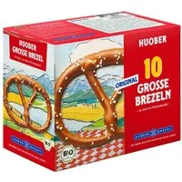 Huober Knabberei, Huober Bio Grosse Knusper Brezel Original Geschmack 5 x 2 Stück 200g