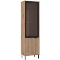 Home affaire Vitrine Mayenne Vitrinenschrank, Standvitrine, Showcase, B/H: 54,5/195 cm Holztür mit Rillen-Optik, Glastür, Modernes Design