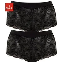 Vivance Panty (2er-Pack) weiches Microfaser Bündchen und zarte Spitze