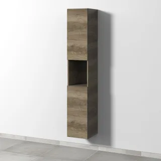 Sanipa 3way Hochschrank mit 2 Türen und 1 offenem Fach, Eiche-Nebraska SM11237