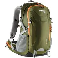 NILS CAMP Trekkingrucksack Wanderrucksack Tourenrucksack Gebirgsrucksack (Spar-Set, 1-tlg., 54 x 32 x 18 cm), 40 l, Stahlgestell, Regenhülle, 6 RV-Taschen