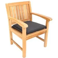riess-ambiente Sitzauflage ROG 46x48cm anthrazit – Sitzkissen, Polster-Auflage, (Einzelartikel, 1 St), bequemes Outdoor-Auflagekissen – ideal für Gartenstühle