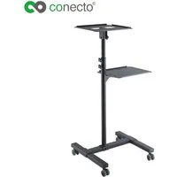 conecto Beamer-Deckenhalterung Beamerwagen Ständer für Projektor, (höhenverstellbarer Projektortisch mit Rollen für Beamer und Laptop)
