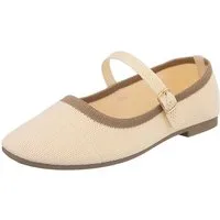 Ital-Design Bequeme Ballerinas mit Riemenverschluss für Damen Schnürpumps (91512230) Blockabsatz Riemchenballerinas in Beige