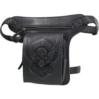 MDM Bauchtasche Biker Beintasche Hüft-, Gürteltasche, Custom Motorcycle Motiv, Echt Leder