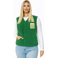 Worldclassca Fellimitatweste Worldclassca Teddy Weste Smiley Kuschelig Kurz Herbst Winter Ärmellos Neue Kollektion - Stilvolle und gemütliche Mode für Damen
