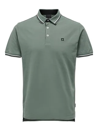 ONLY&SONS - ONSFLETCHER LIFE SLIM SS POLO NOOS Dark Forest - Gr. - S
