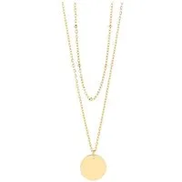 AKZENT Kette mit Anhänger "Münz" mit Münze Silber - Plättchen Kette - Minimalistisch -, Damen Kette mit AnhÃ¤nger