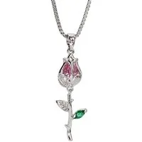 ELLAWIL Edelstahlkette Halskette mit Blumen Anhänger Rose Rosa Edelstahlkette Venezianerkette (GESCHENKIDEE, Edelstahl, Kettenlänge 40 cm, verlängerbar um 6 cm), inklusive Geschenkschachtel