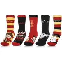 Harry Potter Socken Bunte Motiv Socken aus Baumwoll als Accessoire (5er Pack) Geschenke für Erwachsene und Teenager - Größe 35-41