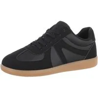 Ital-Design Damen Low-Top Freizeit Sneaker (87118318) Flach Sneakers Low in Schwarz