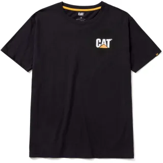 Caterpillar W05324 Markenzeichen Baumwoll Herren Schwarz T-Shirt