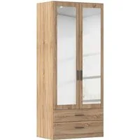 rauch Kleiderschrank Schrank Garderobe Ankleide GAMMA Breiten 91/136/181/226/271/315/360 cm (in 3 Ausstattungen BASIC/CLASSIC/PREMIUM (inkl. SOFT-CLOSE-Funktion) verschiedene Griff-Varianten, mit Spiegel TOPSELLER MADE IN GERMANY