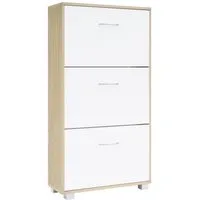 Casaria Schuhschrank (1-St) für 18 Paar Schuhe 3 Klappen Verstellbar 115x60x25cm Kippsicherung