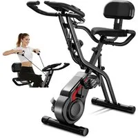 BAYMATE Heimtrainer leises Fitnessfahrrad mit einstellbarem Widerstand (atmungsaktivem Sattel für Cardiotraining, LCD-Display), verstellbarem Lenker und Sattel