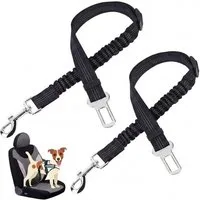 Illes-Laedchen Autohundegeschirr Hundeanschnaller Auto 2er Set – Elastischer Sicherheitsgurt für Hunde, verstellbarer Autosicherheitsgurt Hundegurt