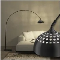 tectake Stehlampe Bogenleuchte, LED, Verstellbare Bogenlampe aus Stahl im eleganten Retro-Design