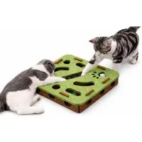 R2 Invest Tier-Beschäftigungsspielzeug Interaktives Katzenspielzeug Box mit 3 Bällen