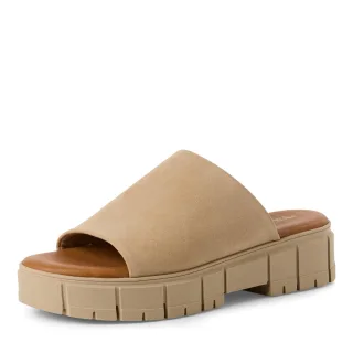 Tamaris - Da.-Pantolette tan suede - Gr. - 37