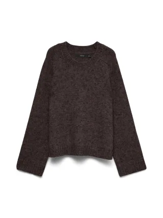 VERO MODA - VMINGRID LS O-NECK PULLOVER Chocolate Torte - Gr. - L