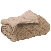vidaXL Baumwollbettdecke Sommerdecke Taupe 135 x 200 cm Mikrofaser und Teddy-Fleece, Bezug: Mikrofaser