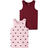 Name It Unterhemd NMFTANK TOP 2P CUTIE HEART NOOS (Packung, 2-St) Baumwollmischung, uni und bedruckt im Set