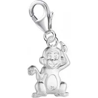 Goldene Hufeisen Charm-Einhänger Affe Charm 925 Sterling-Silber Anhänger für Armband, Mattiert, Rhodiniert