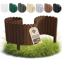 Floranica Palisade Rasenkante Beeteinfassung Beetumrandung Rollzaun Holzzaun Gartenzaun, LxH: 100x10 cm, Nussbraun, Dekozaun Umzäunung für Garten Blumenbeetee Wege Rasenbegrenzung