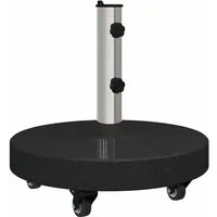 vidaXL Schirmhalter Sonnenschirmständer 30kg Schwarz Granit und Edelstahl Rund, 1 tlg.