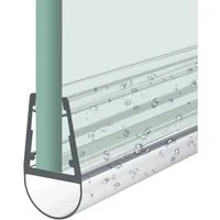 MEYKOERS Duschdichtung Ersatzdichtung für Duschglas Glas PVC Wasserabweiser Dichtungsprofiler, L: 60 cm, (Duschdichtung mit Rundprofil, 1-St), Transparent Duschdichtung für Glas