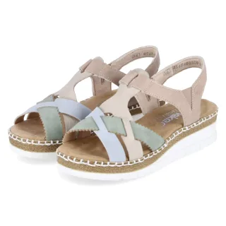 Rieker Sandalen  Beige - Gr. 37 -  Textil und Synthetik