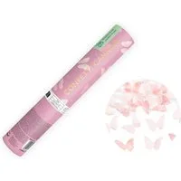 partydeco Konfetti, Konfettikanone mit Schmetterlingen 20cm Rosa