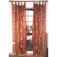 Guru-Shop Vorhang Vorhang 2 Stück seidige upcycling Gardine aus..